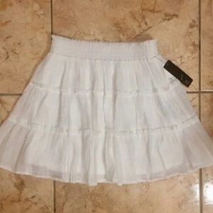NWT White BCX Chiffon Skirt M-L